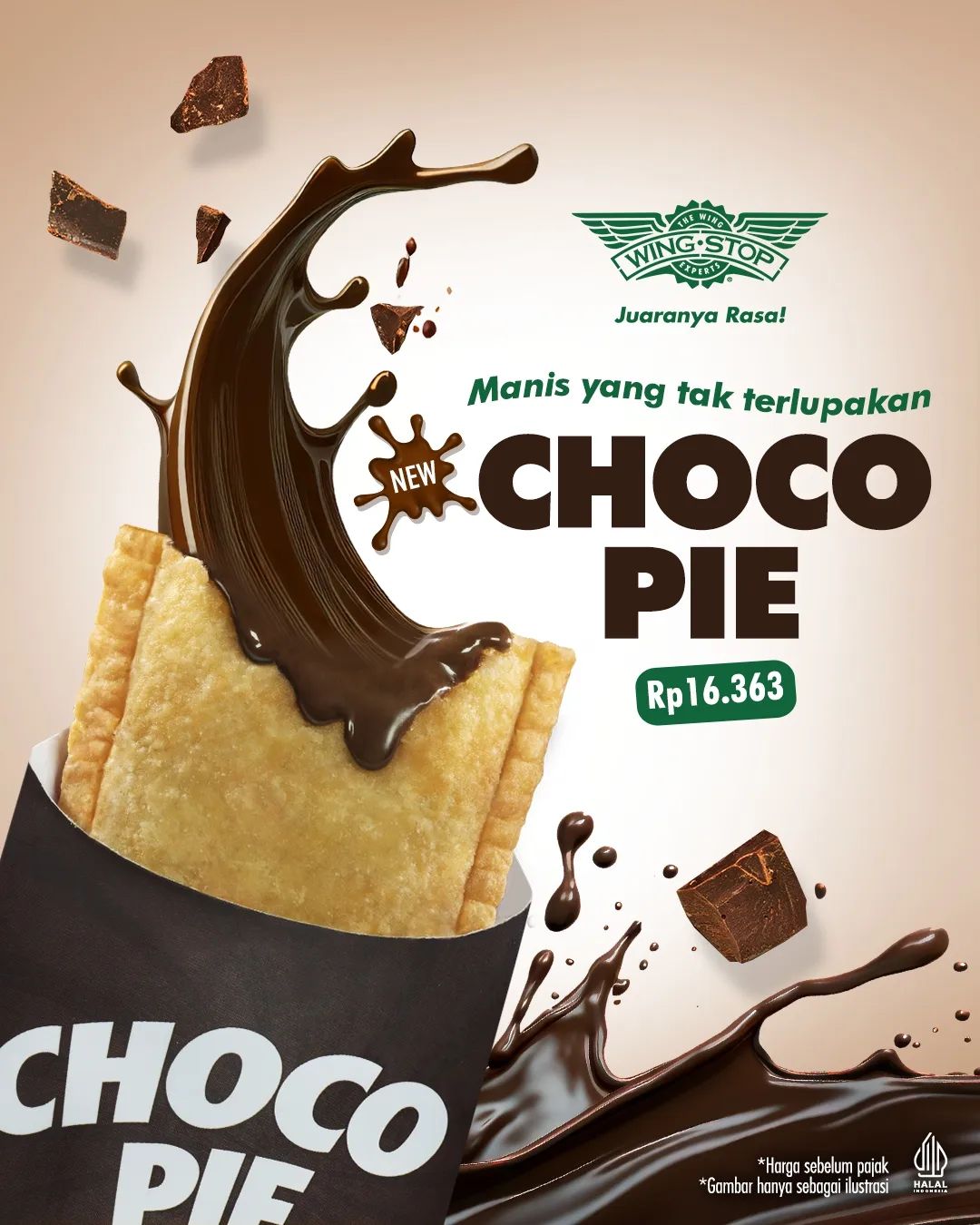 Promo WINGSTOP CHOCO PIE NEW MENU Only Rp 16.363