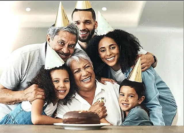 A happy family birthday photo