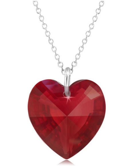  Necklace on Barbara S Beat  Red Swarovski Crystal Heart Pendant In Sterling Silver