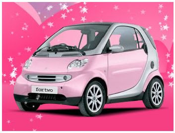 hot pink smart car