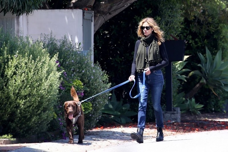 Julia Roberts Clicked Outside with Her Dog in Malibu 27 Apr -2020