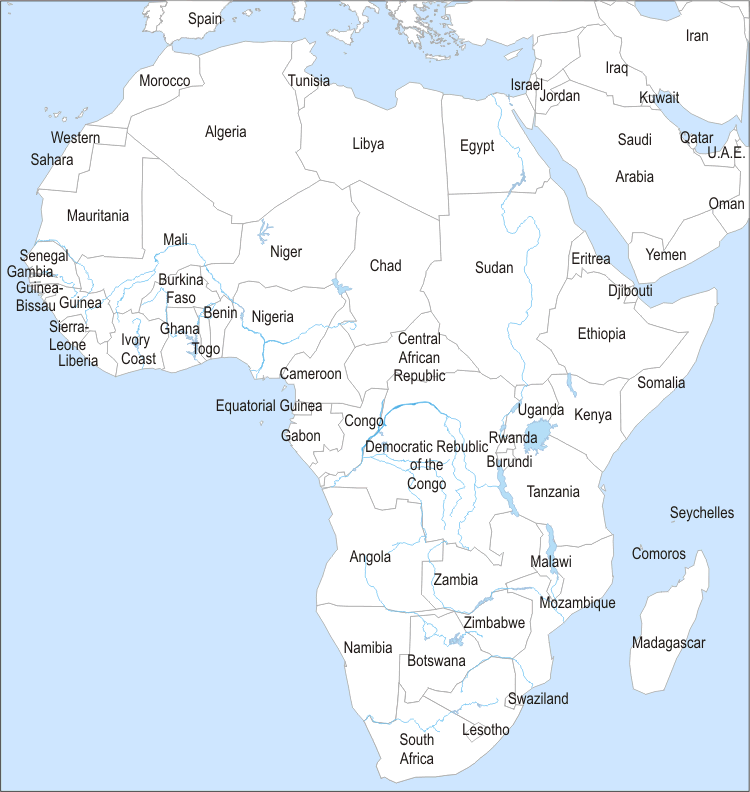 Map Of Africa Countries Only maps of dallas: Political Map of Africa