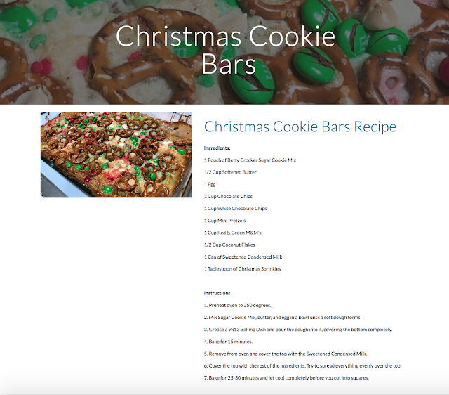 Christmas Cookie Bars Recipe