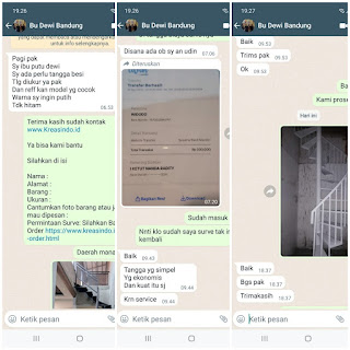 Tangga Putar Besi pesanan Bu Dewi di Cibiru Bandung