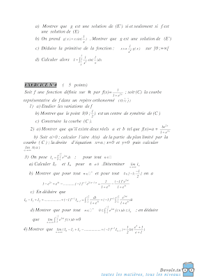 devoir de synthèse 2 math bac Math