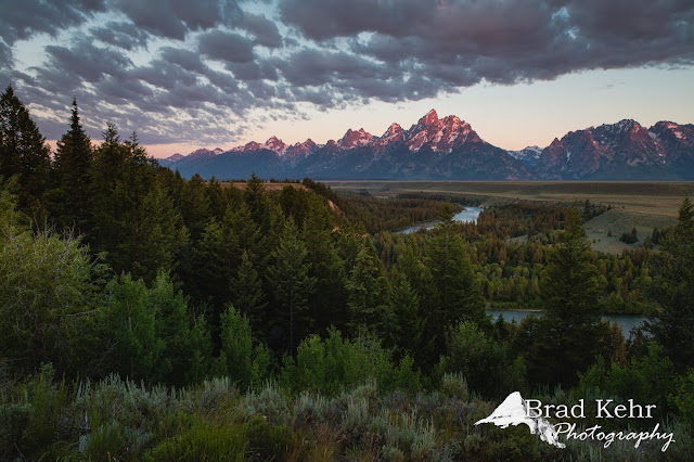 Sunrise on the Tetons - Snake River Overlook near Grand Teton National Park