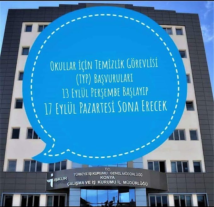 İşkur TYP Okul Temizlik Görevlisi başvuruları başlıyor.