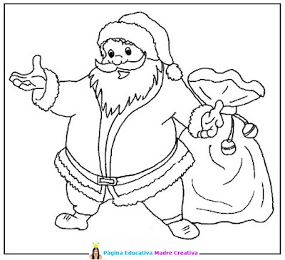 Dibujo de Papa Noel o Santa Claus para pintar