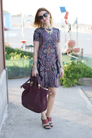 paisley print, asos dress, marc by marc jacobs too hot to handle, fashion and cookies