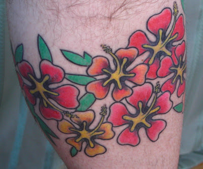 Flower tattoo, Hibiscus Tattoo, Plumeria tattoo, by Lucky Bamboo Tattoo