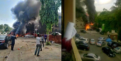 Photos and Video Scene From This Eveninigs bombing at Emab Plaza, Wuse 2