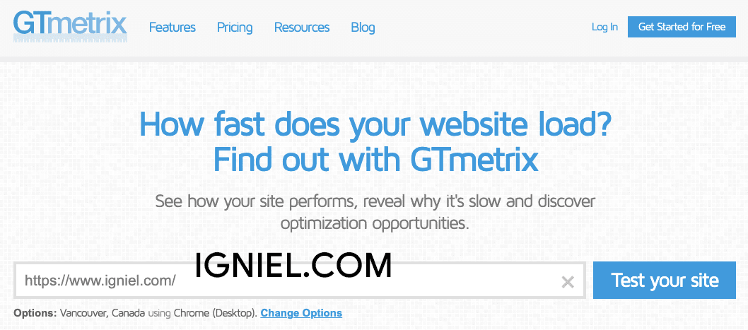 GTmetrix - Website Performance Testing
