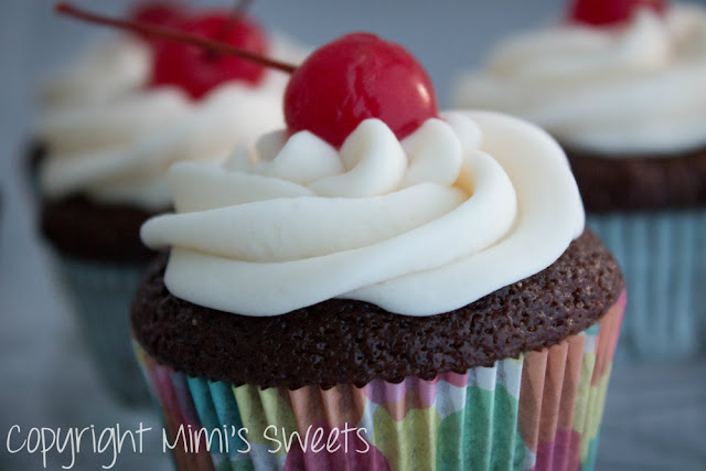 Chocolate Cherry Bomb Cupcakes