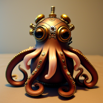 Steampunk Octopus Statue Miniature 3D amazingwallpapersa blogspot com (50)