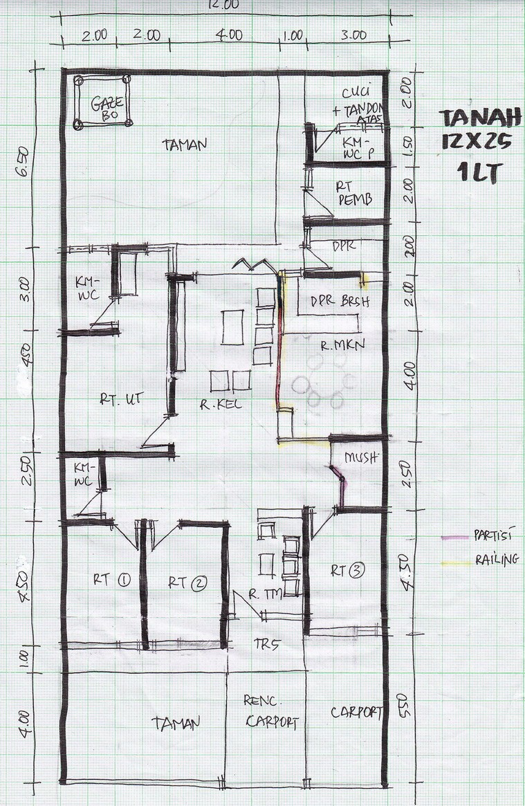 gambar denah rumah lebar 6m 2