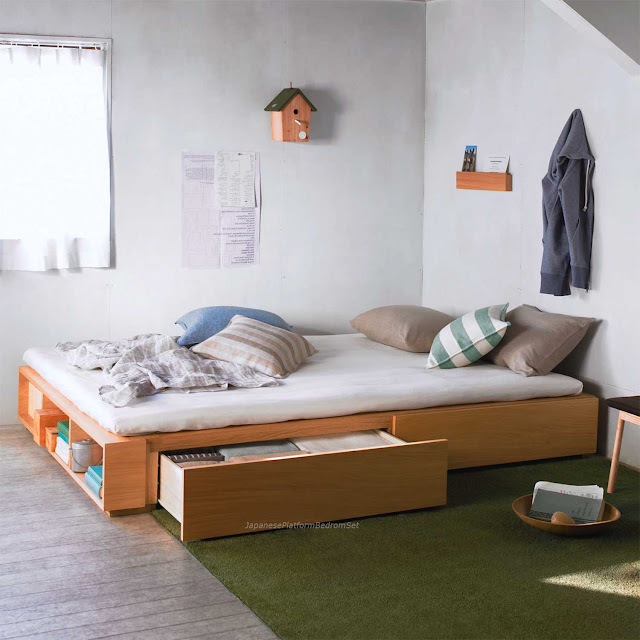 MUJI Bedroom Platform Bed Storage