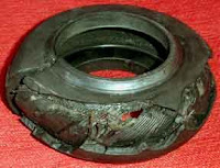 A worn rotoflex (or doughnut) coupling.