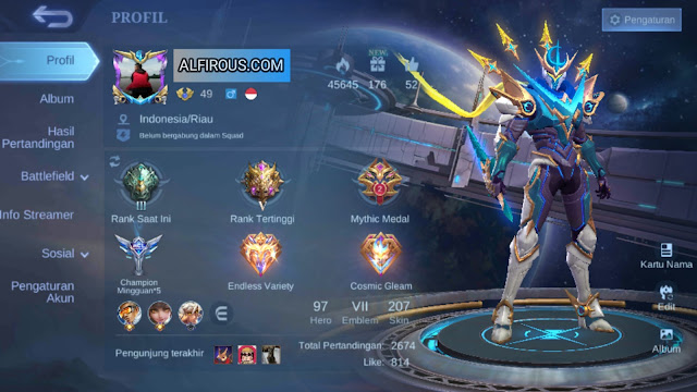 Jual Akun Mobile Legends Semi Sultan Murah Meriah