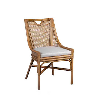 Silla rattan natural para salon asiento tapizado