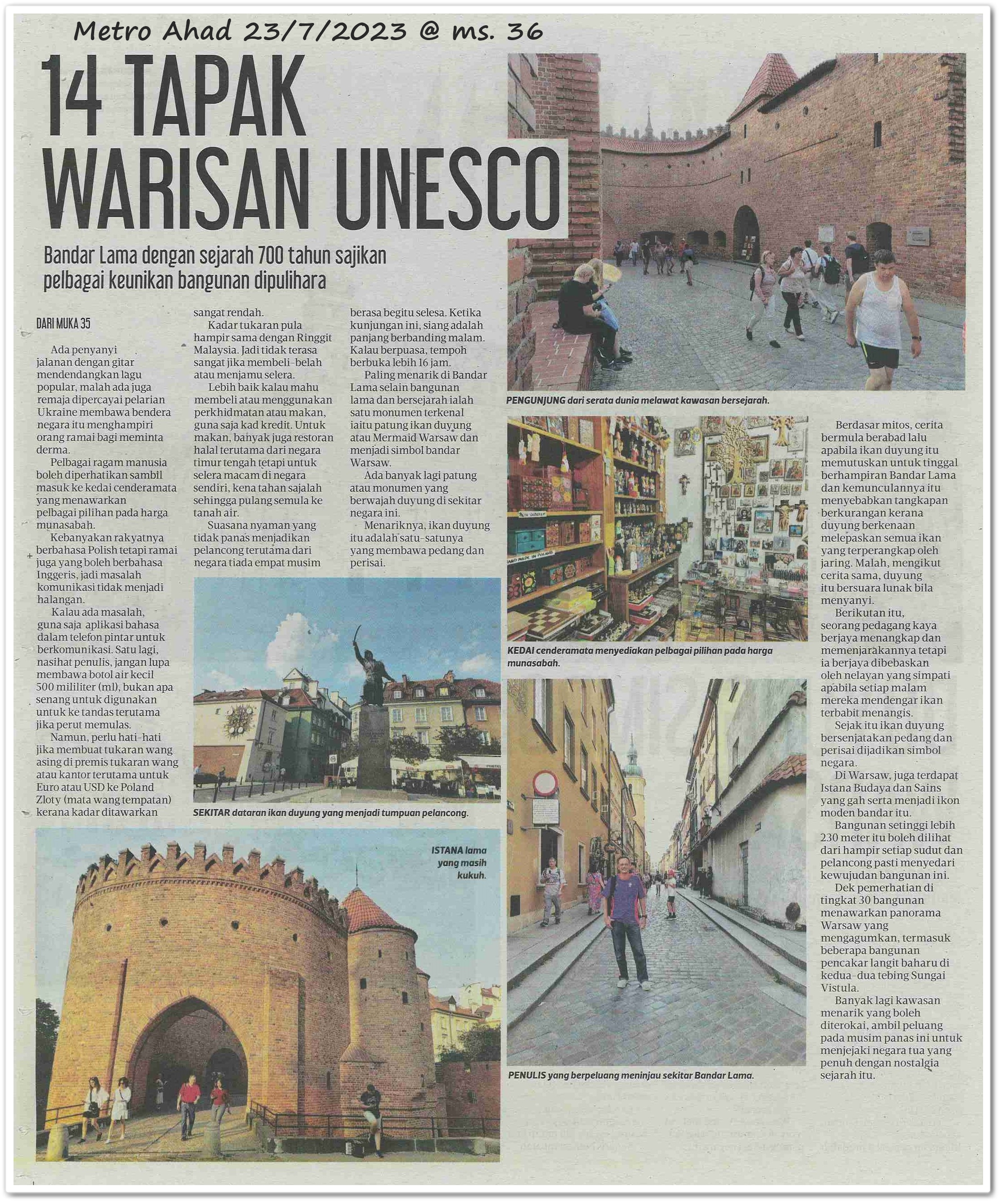 Duyung simbol Warsaw ; 14 tapak warisan UNESCO