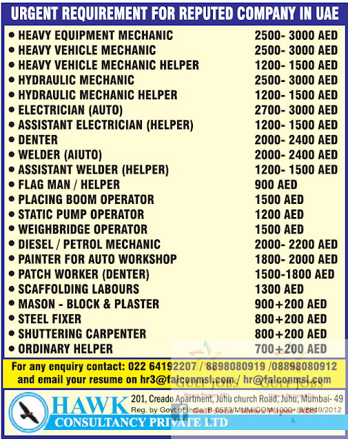 UAE reputed company Large Job Opportunities