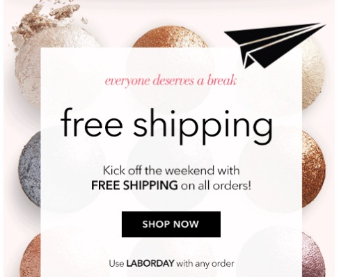 ELF Cosmetics Free Shipping + Free Fall Bag Labour Day Promo Code