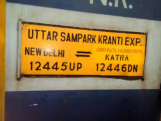 Uttar Sampark Kranit Express train from Katra to New Delhi