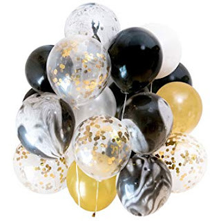  Black, White, Marble, Confetti, Gold balloons ideas