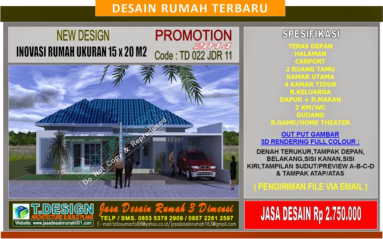 JASA DESAIN  RUMAH  T DESIGN MODEL DESAIN  RUMAH  UKURAN 15  