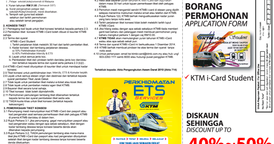 Borang Permohonan Kad Diskaun KTMB i-Card 2016