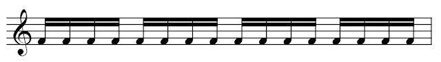 1 semibreve = 2 minims = 4 crotchets = 8 quavers = 16 semiquavers