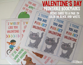 Free Valentine's Day bookmarks I Primary Chalkboard