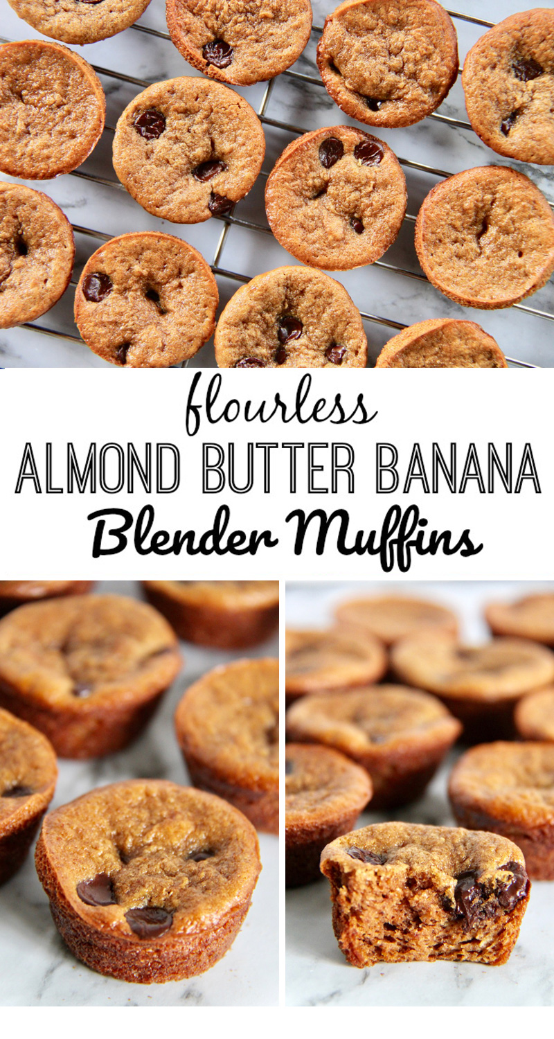 Flourless Almond Butter Banana Blender Muffins