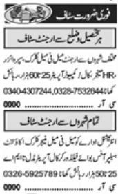 Lahore's Most Recent Private Company Management Positions 2023