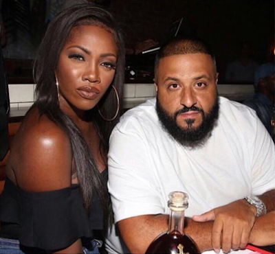 Tiwa Savage poses with DJ Khaled 