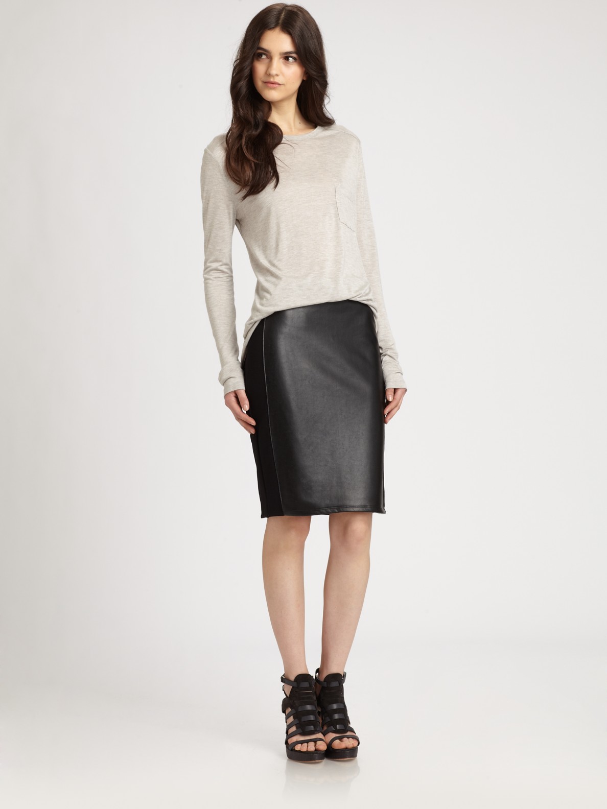 Brainy Mademoiselle Leather Skirt