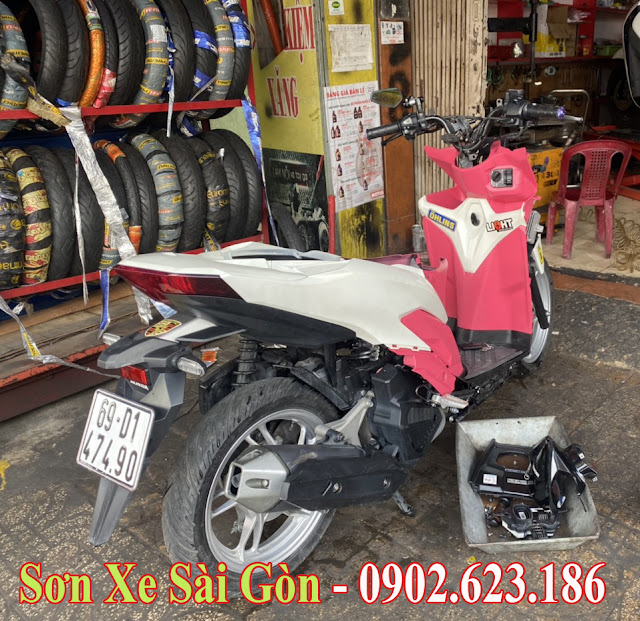 Sơn nhựa nhám xe Honda Vario màu hồng cực đẹp