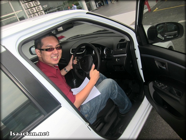 Yours truly going for a short spin in the new Suzuki Swift 2013