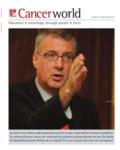 Cancer World 47 - March & April 2012 | TRUE PDF | Bimestrale | Medicina | Salute | NoProfit | Tumori | Professionisti
The aim of Cancer World is to help reduce the unacceptable number of deaths from cancer that is caused by late diagnosis and inadequate cancer care. We know our success in preventing and treating cancer depends on many factors. Tumour biology, the extent of available knowledge and the nature of care delivered all play a role. But equally important are the political, financial, bureaucratic decisions that affect how far and how fast innovative therapies, techniques and technologies are adopted into mainstream practice. Cancer World explores the complexity of cancer care from all these very different viewpoints, and offers readers insight into the myriad decisions that shape their professional and personal world.