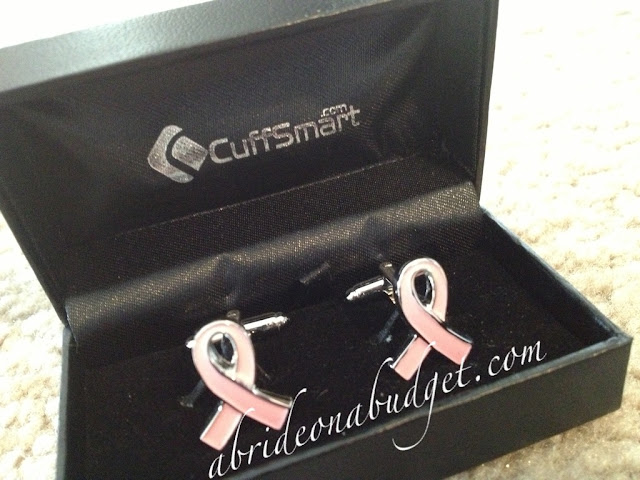 pink ribbon cuff links