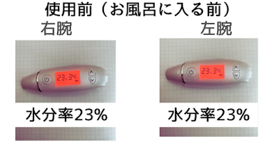 キュレル バスタイムモイストバリアクリームの使用前の水分量