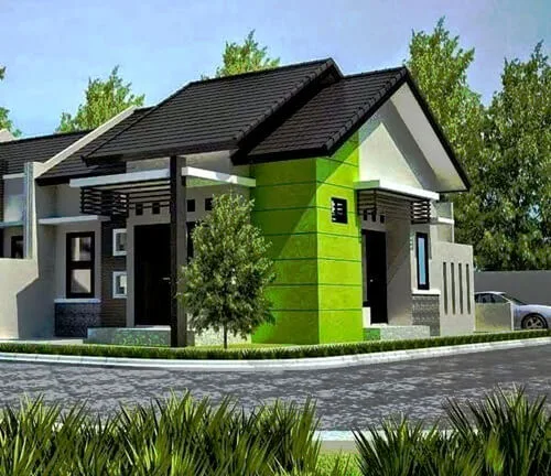 35+ Contoh Kombinasi Cat Warna Hijau Pada Desain Rumah Minimalis