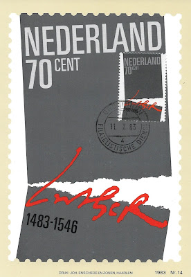 Carte maximum "500ieme anniversaire de la naissance de Martin Luther" - Pays Bas 1983