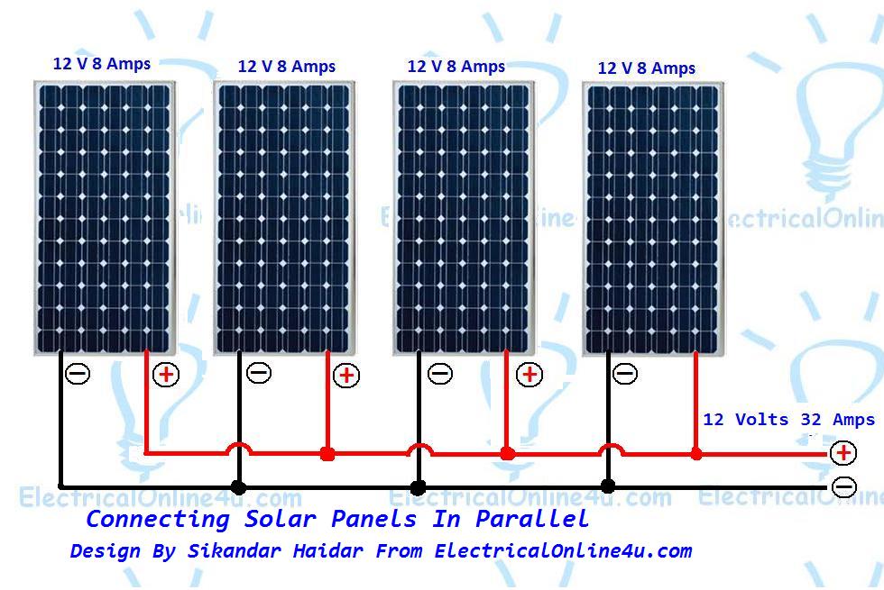 Wiring Solar Panels In Parallel & Solar Parallel Calculation - Electrical Online 4u