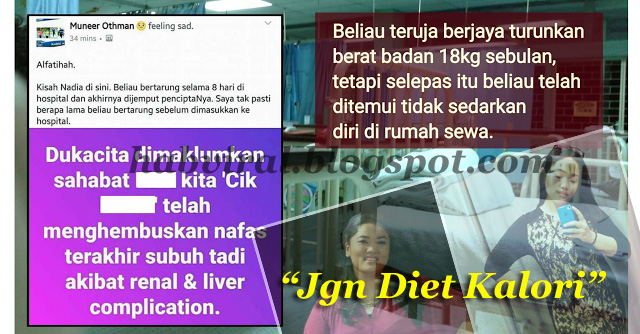 TOLONG BERHATI-HATI : Jangan Amal Diet Terlalu Rendah 