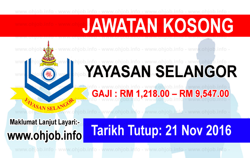 Jawatan Kosong Yayasan Selangor (21 November 2016) - Iklan 