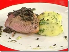 Agnello al tartufo con patate schiacciate