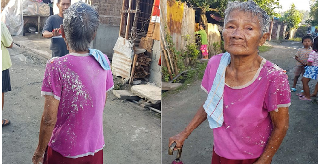  85-taong gulang na Lola binuhusan ng isang kalderong kaning baboy ng kanyang anak