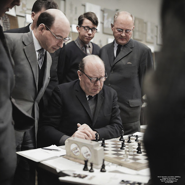 January 09, 1963. Vasja Pirc, David Bronstein and Gideon Ståhlberg