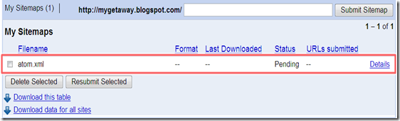 5.การทำ Sitemap ให้ Blogger